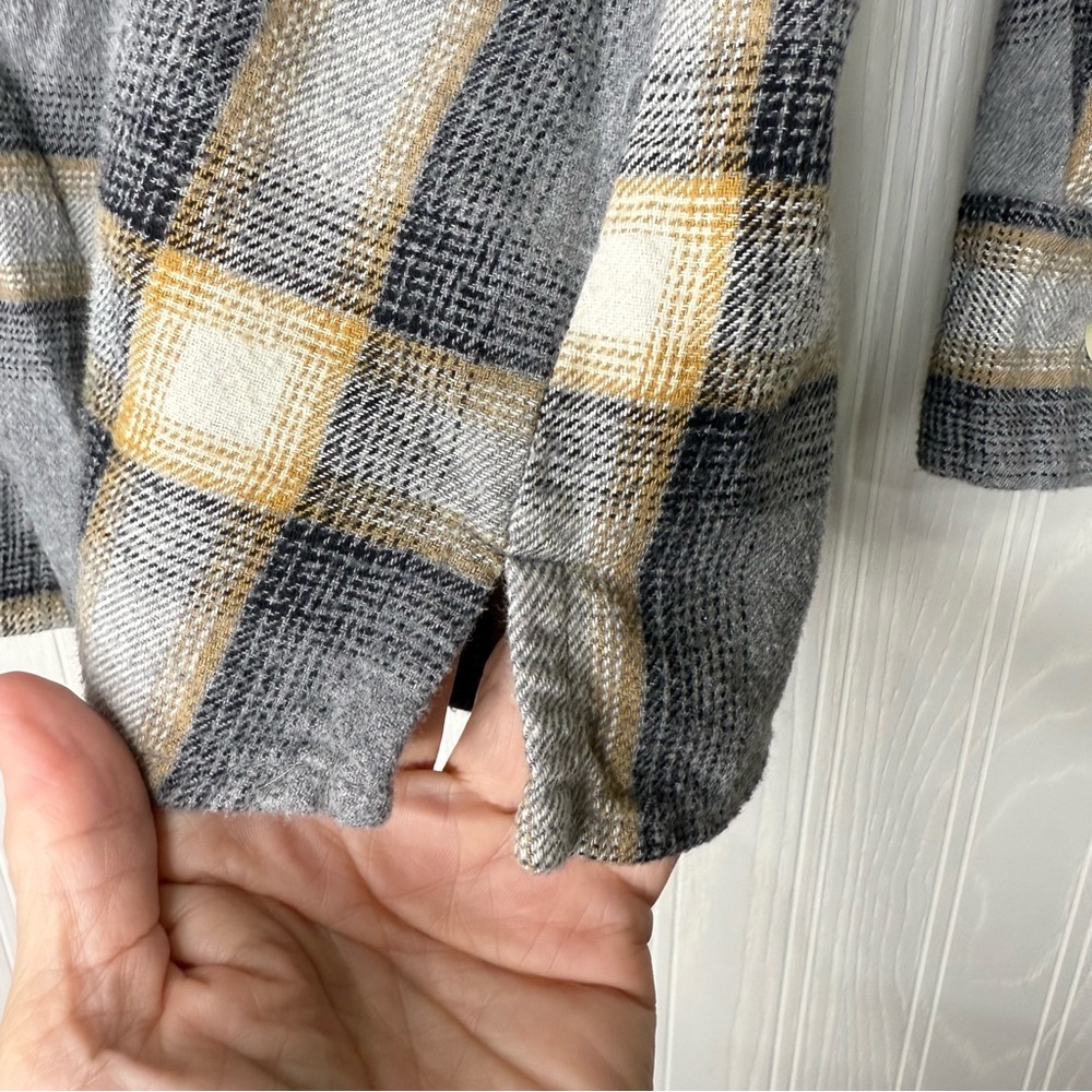 Old Navy The Boyfriend Shirt Gray plaid flannel 100% Cotton size 2X - Picture 6 of 11